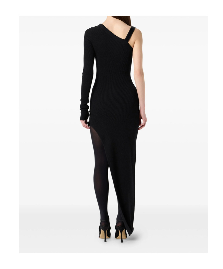 Blumarine Asymmetric Dress In Black