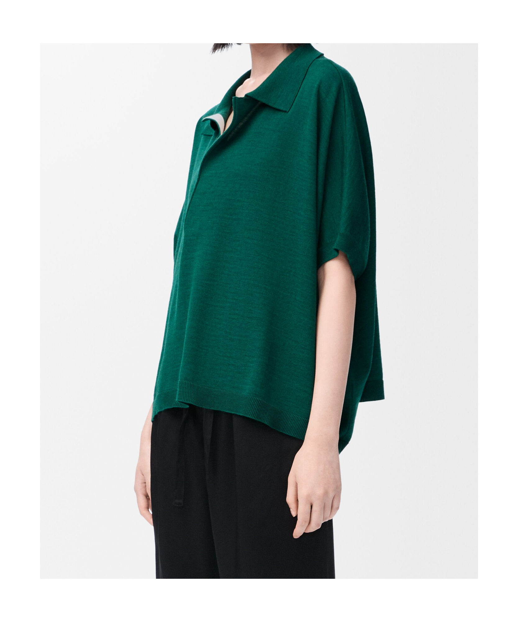 Loewe Wool Polo Sweater In Green