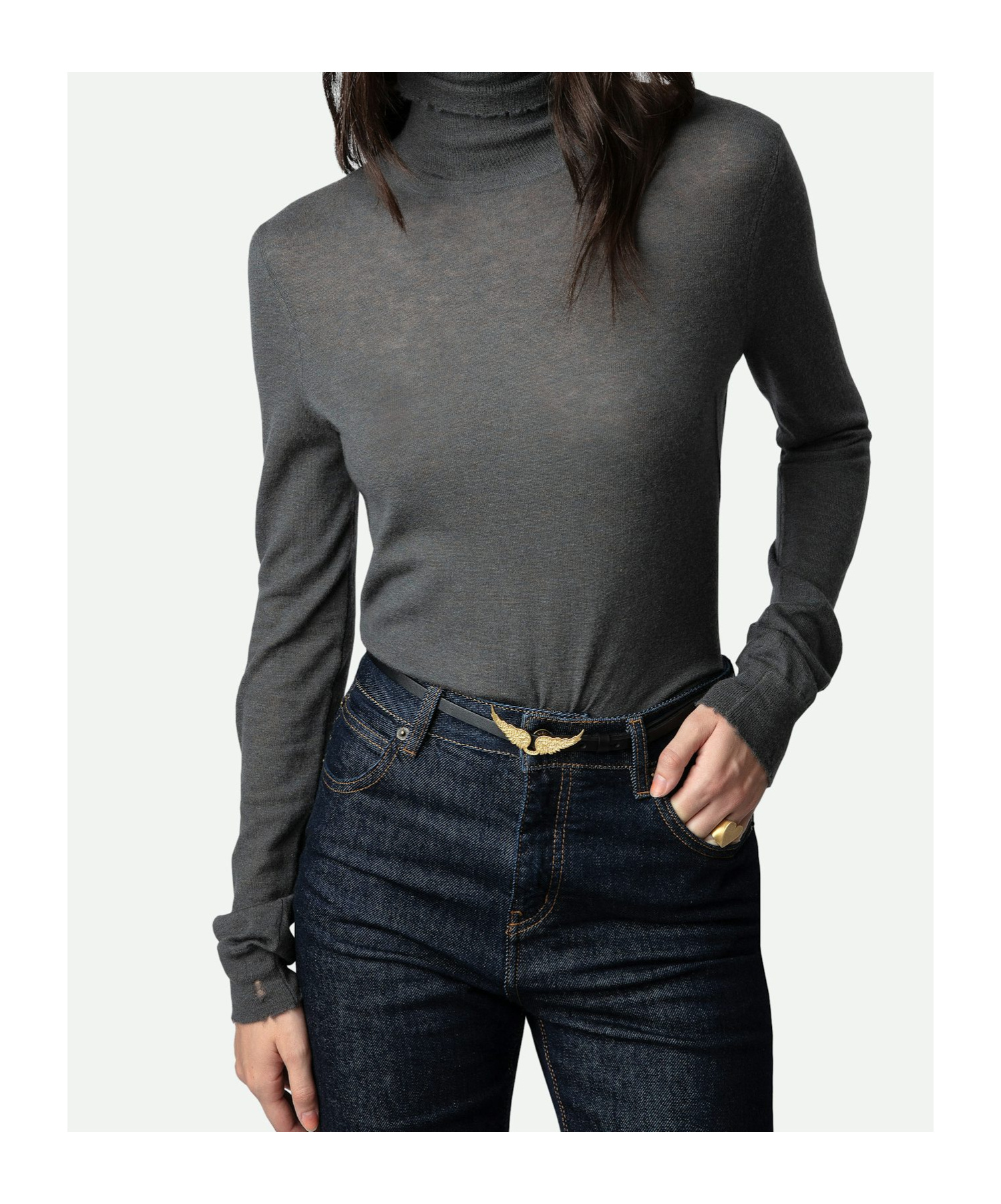 Zadig & Voltaire Bobby Distressed-effect Cashmere Jumper In Black