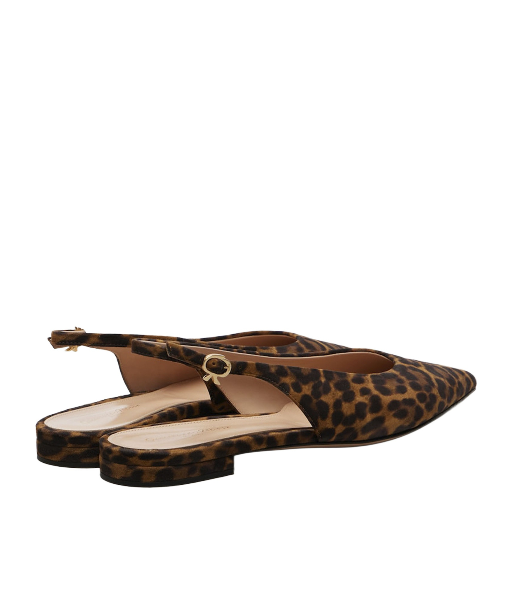 Gianvito Rossi Leopard-print Pointed Sandals In Brown