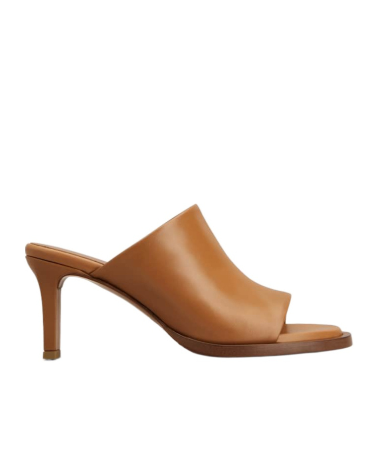 Tod's Heel Mules Leather Round Toe In Brown