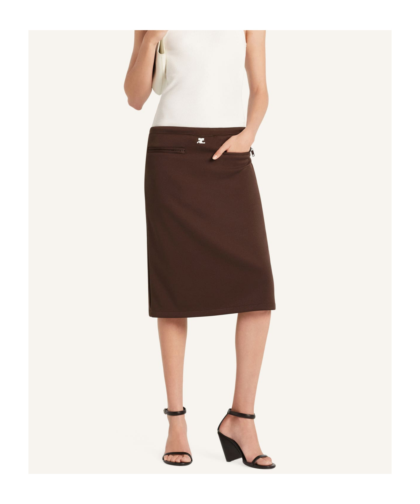 Courrèges Interlock Tracksuit Skirt In Brown