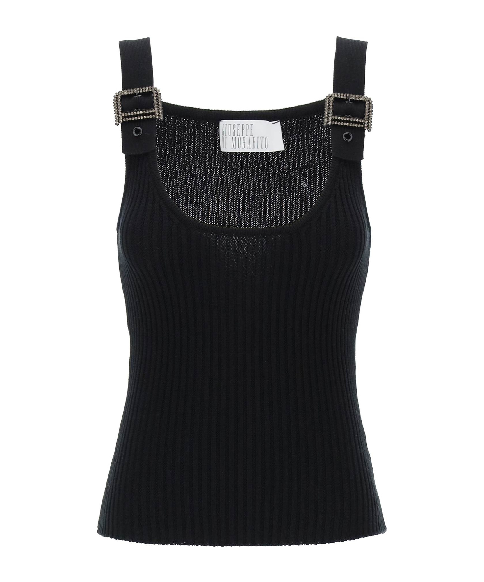 GIUSEPPE DI MORABITO BUCKLE-DETAIL KNITTED TOP