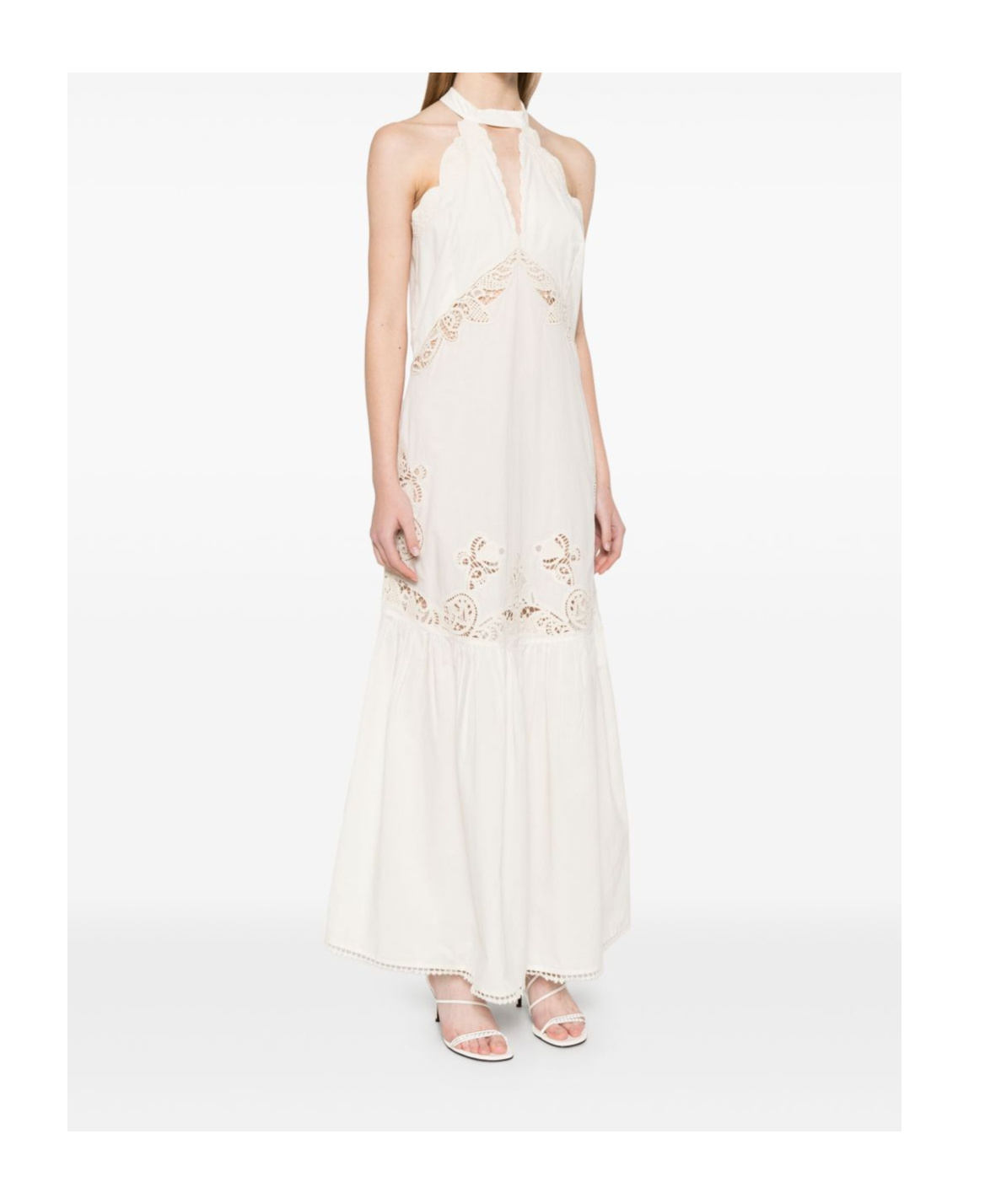 Shop Twinset Lace-detailed Maxi Dress