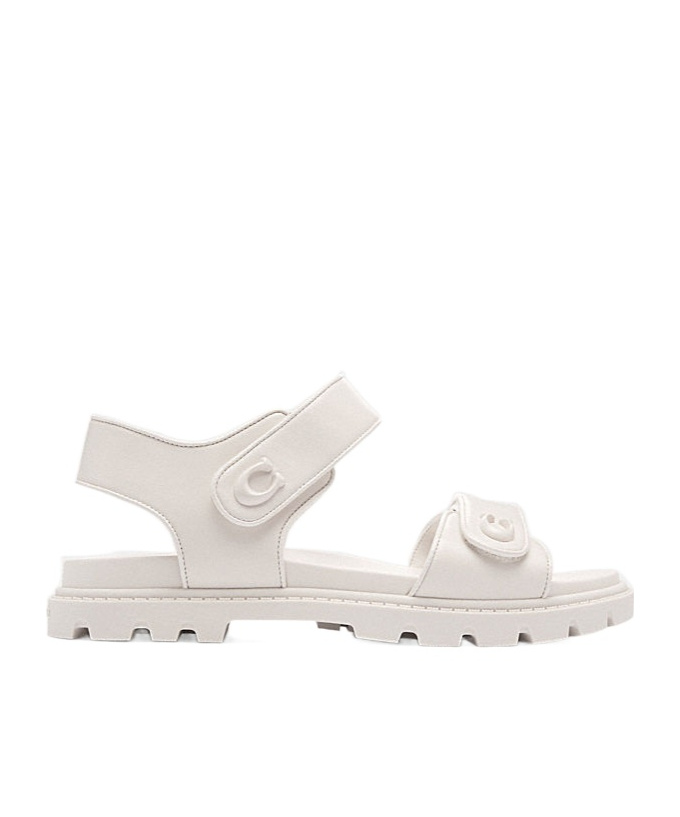 Shop Coach Brynn Leather Sandals In White