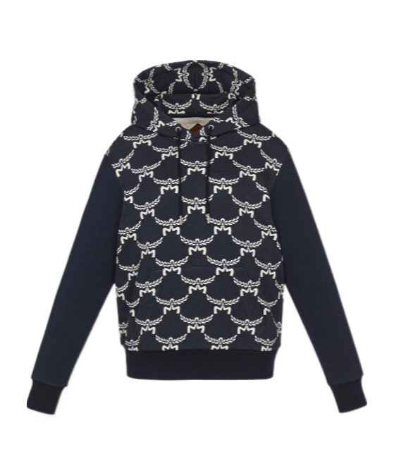 Mcm Cotton Sweatshirt Hood Graphic Print In Black