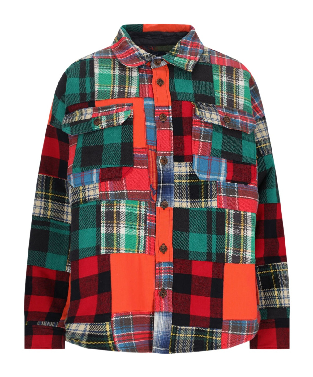 Polo Ralph Lauren Patchwork Long Sleeve Button Down In Multicolor