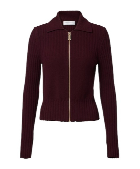 Victoria Beckham Wool And Cashmere-blend Zip-up Cardigan In Brown