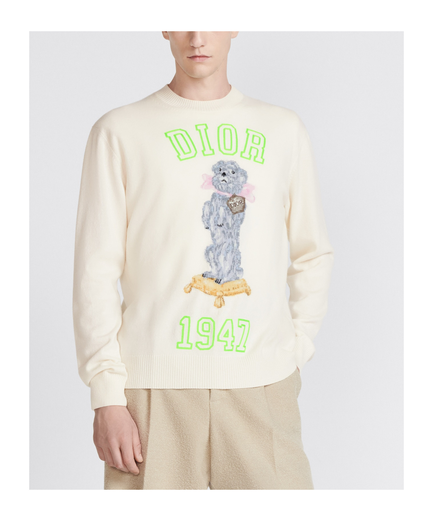 Dior Long-sleeved Sweater In White
