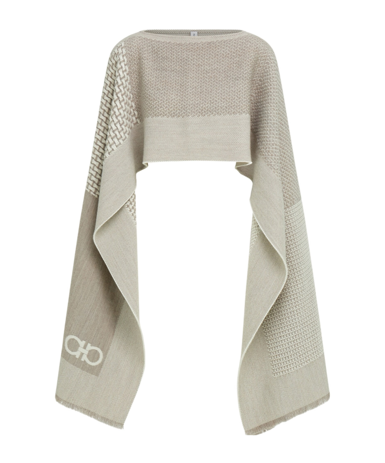 Ferragamo Cape Jacquard In Gray