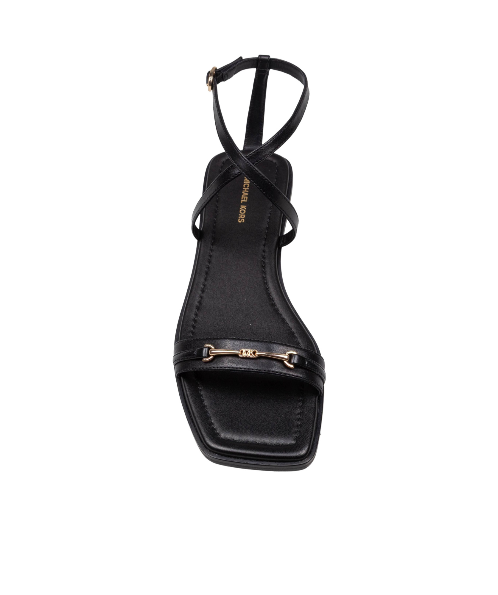 Michael Kors Sandal Lena Flat In Black Leather In Black