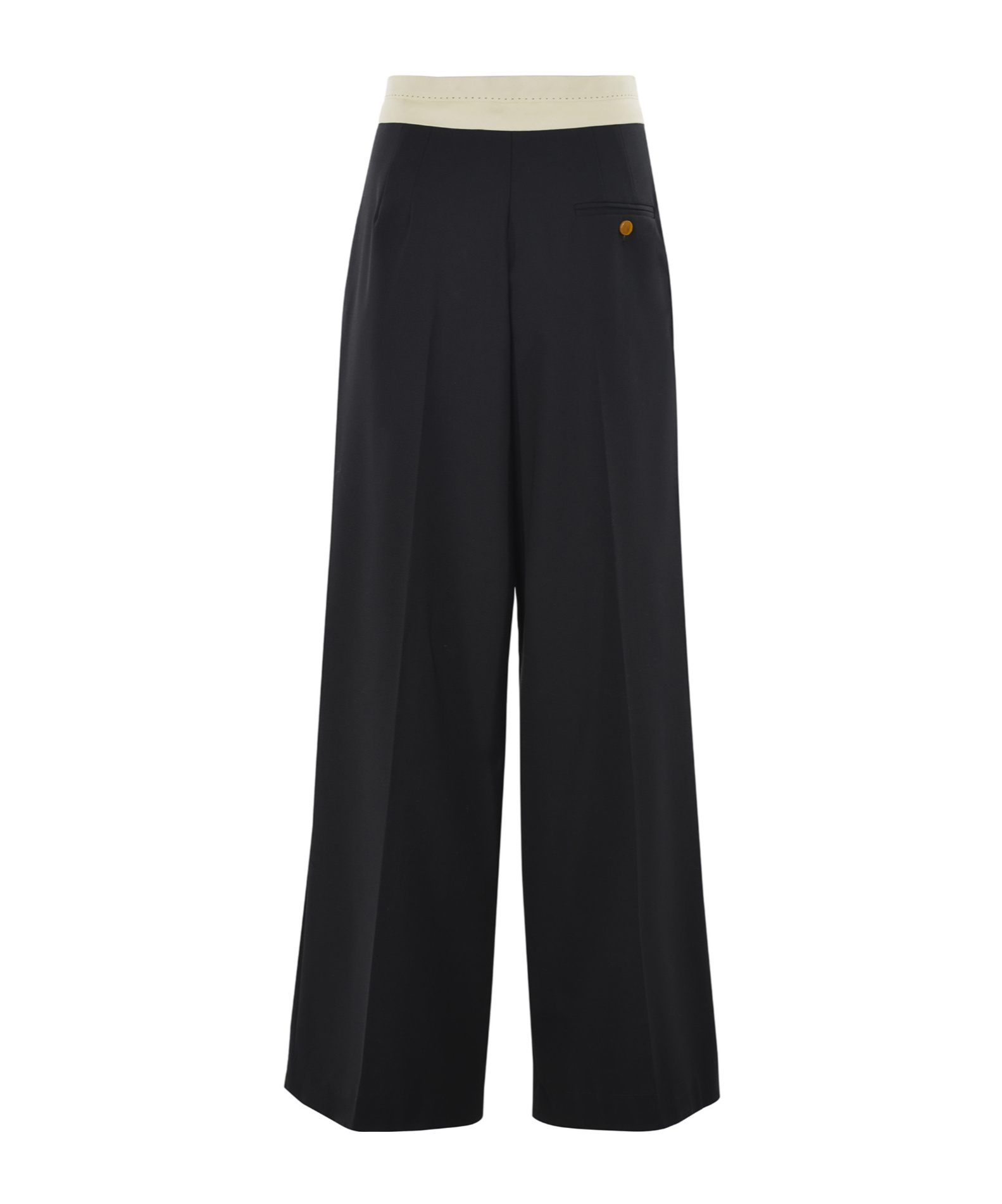 Alysi Color-block Wide Leg Trousers In Black