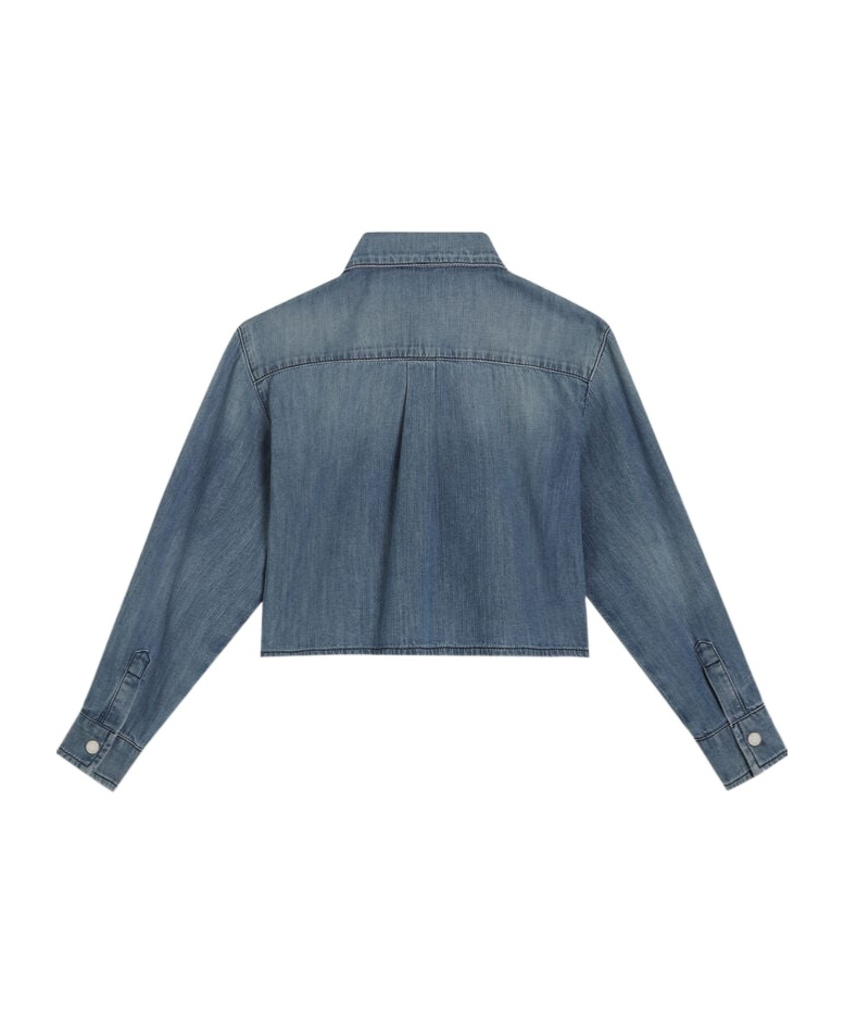 Dolce & Gabbana Denim Cropped Shirt In Blue