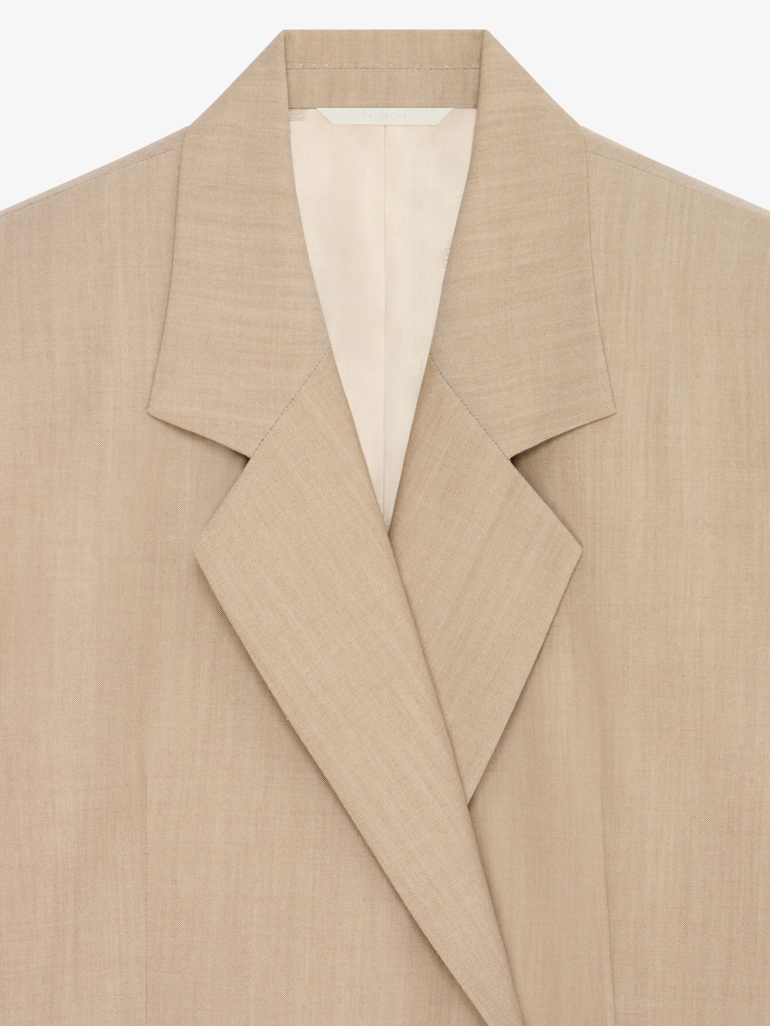 Givenchy Womens Beige Double-breasted Notched-lapel Wool Blazer In Nude