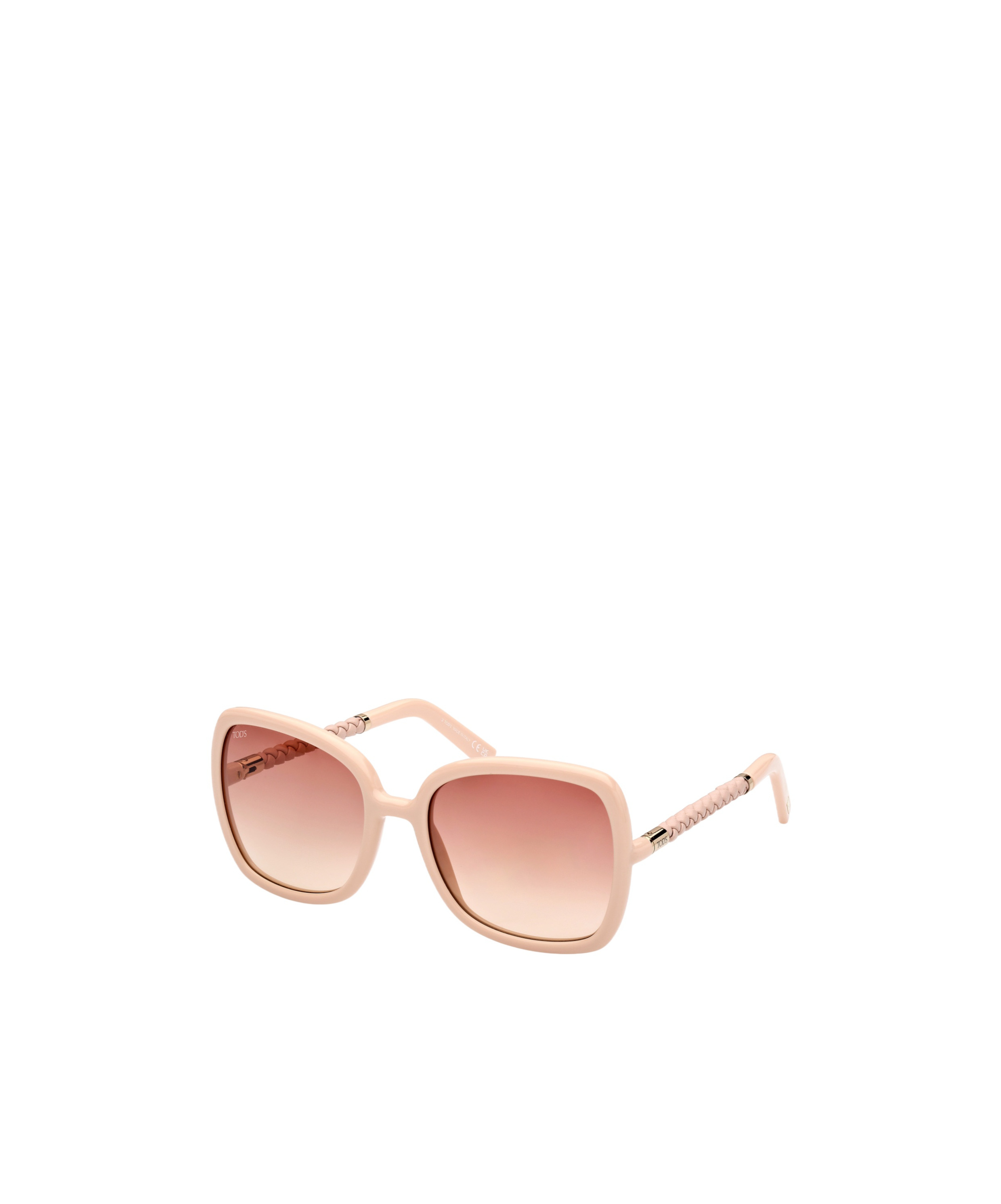 Shop Tod's Geometric Frame Sunglasses In Nude