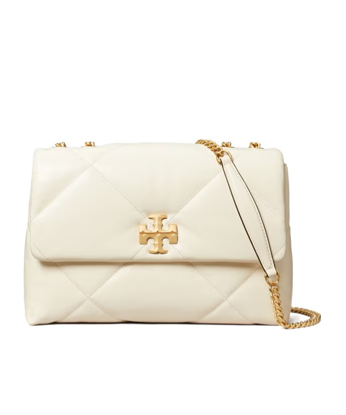 Tory Burch Kira Diamond Quilt Convertible Shoulder Bag In White