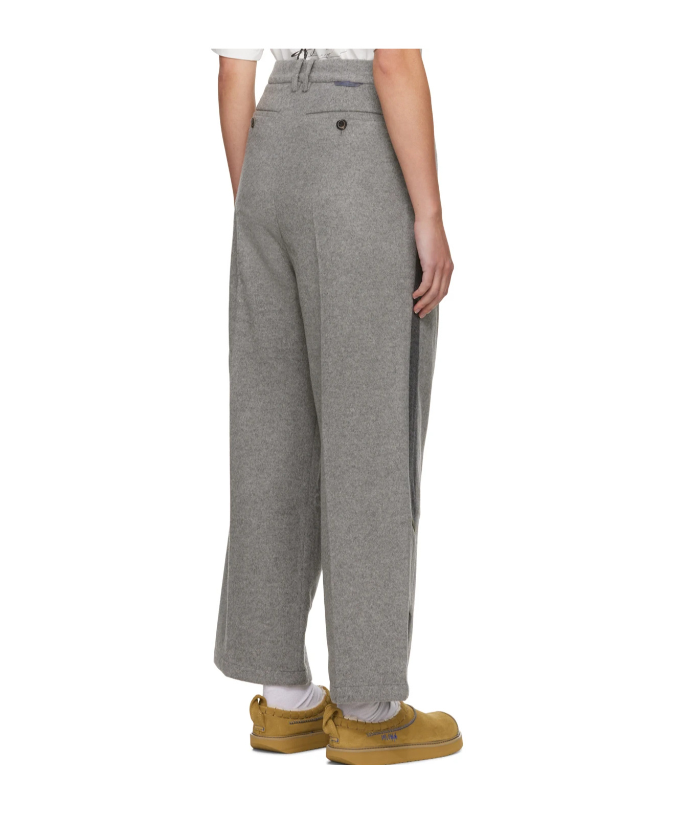 Ader Error Stitched Zipper Casual Pants In Gray