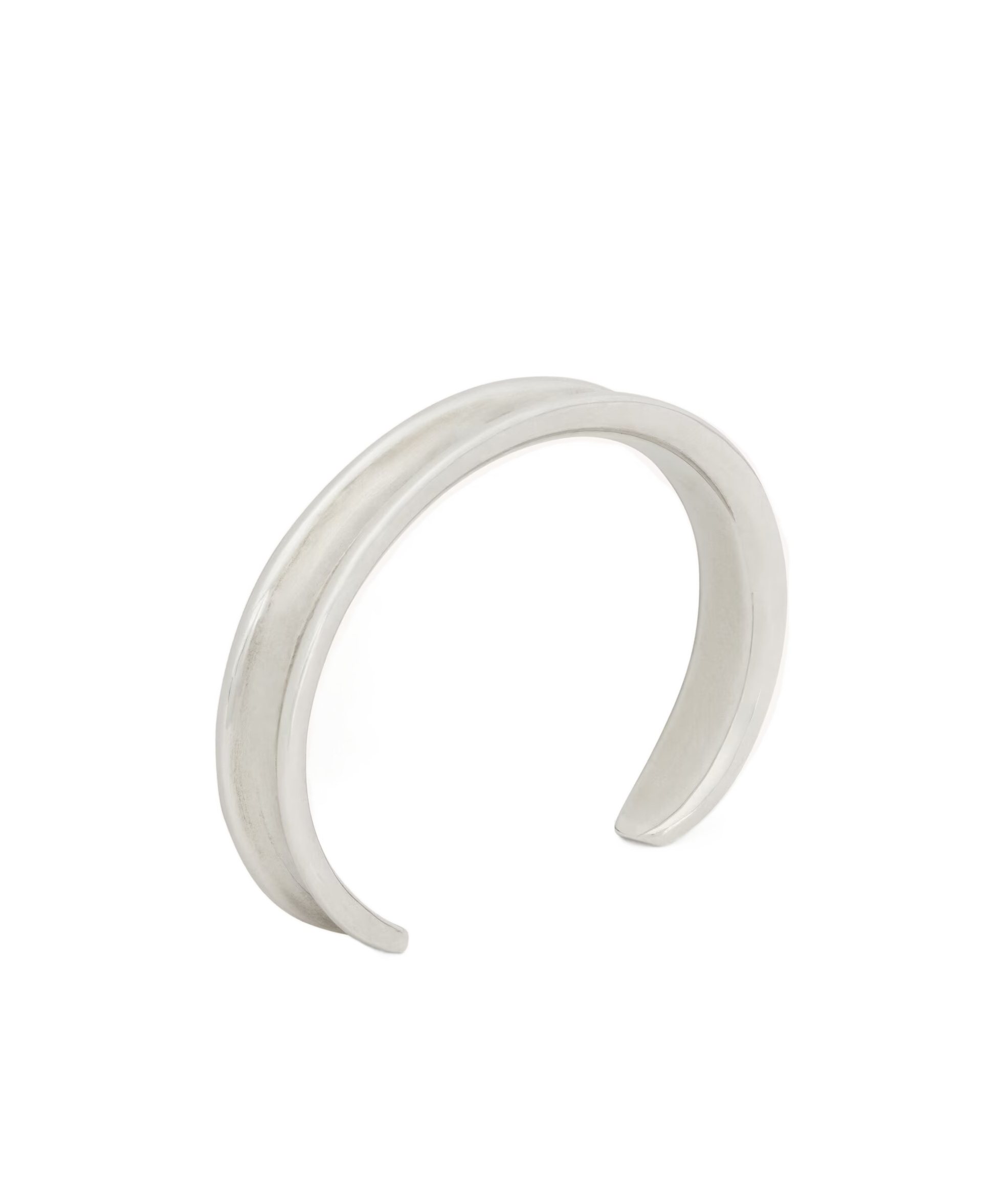 Saint Laurent Groove Cuff In Metal In Metallic