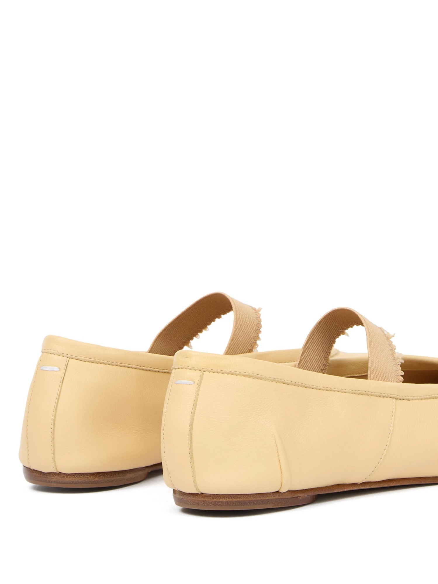 Maison Margiela Nude Leather Tabi Flats In Nude