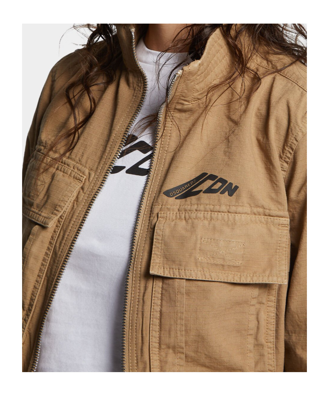 Dsquared2 Icon Cropped Jacket In Brown