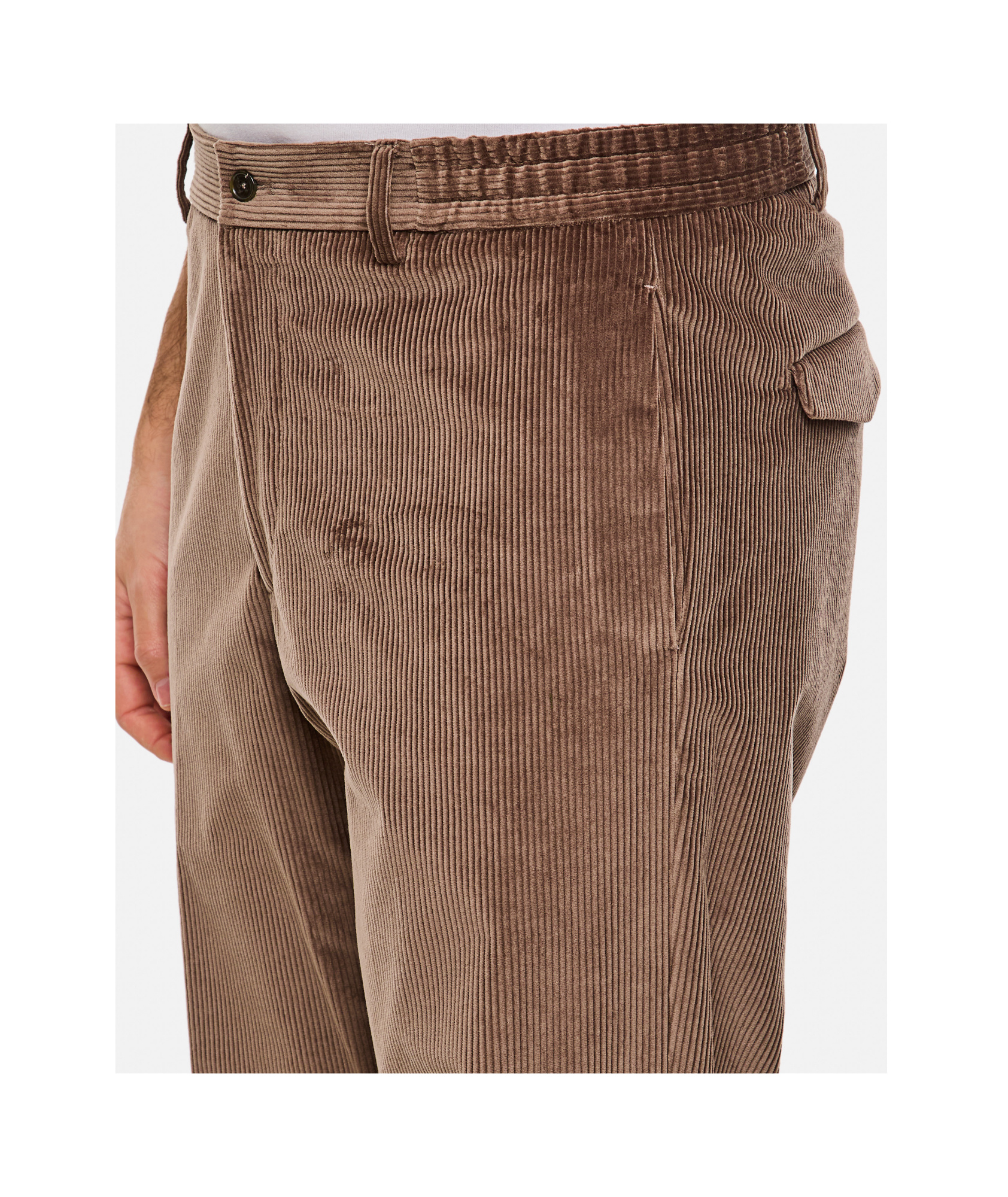 Shop Tagliatore Tapered Leg Corduroy Trousers In Brown