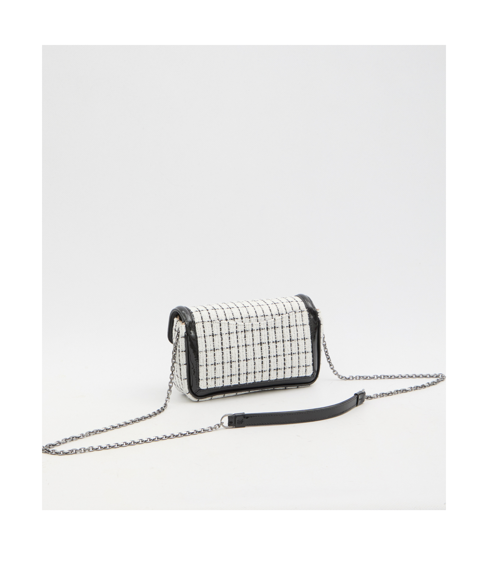 Roger Vivier Elegant Two-tone Mini Clutch With Strass Buckle In Black