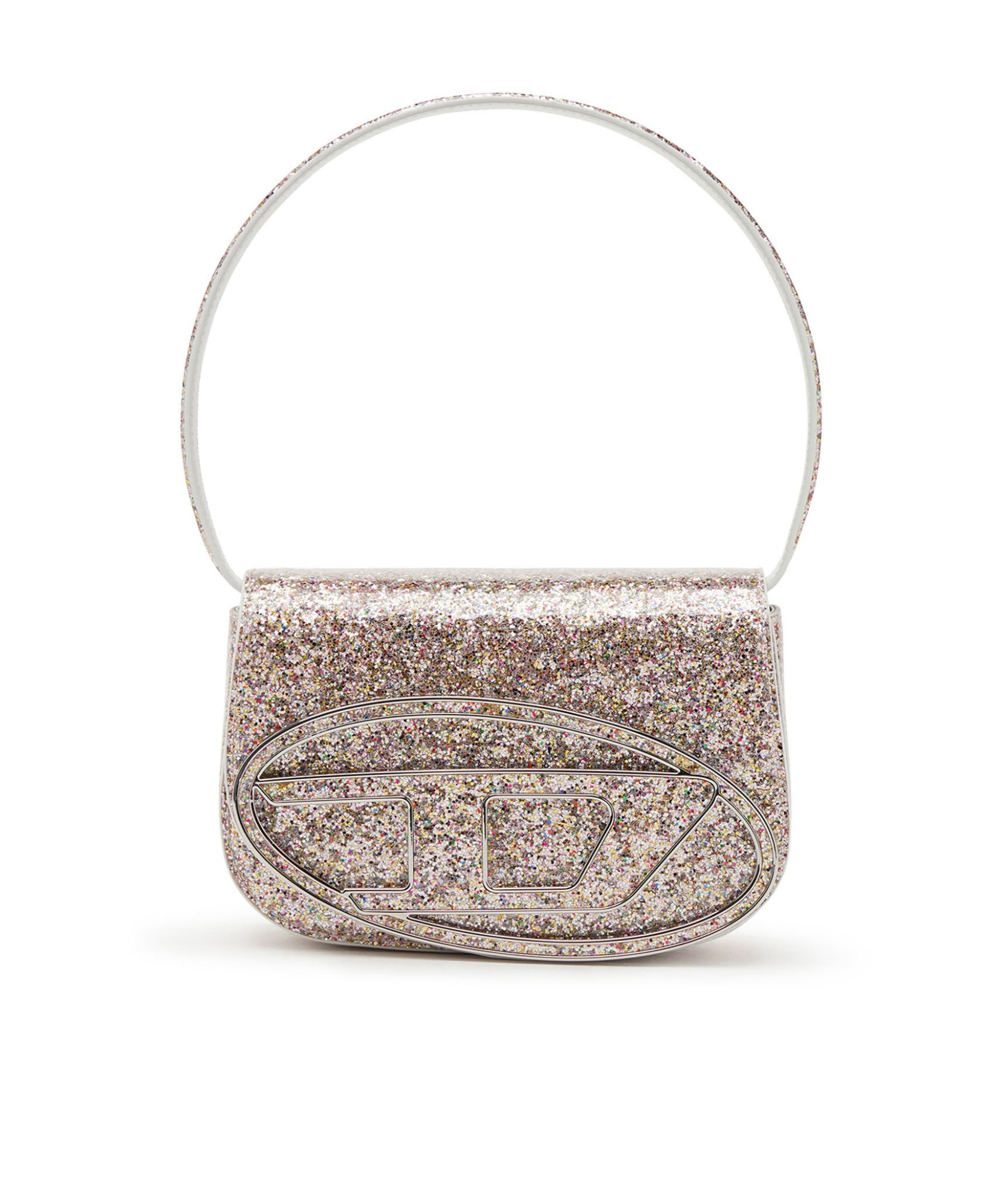 Diesel Glitter Top Handle Shoulder Bag In Nude