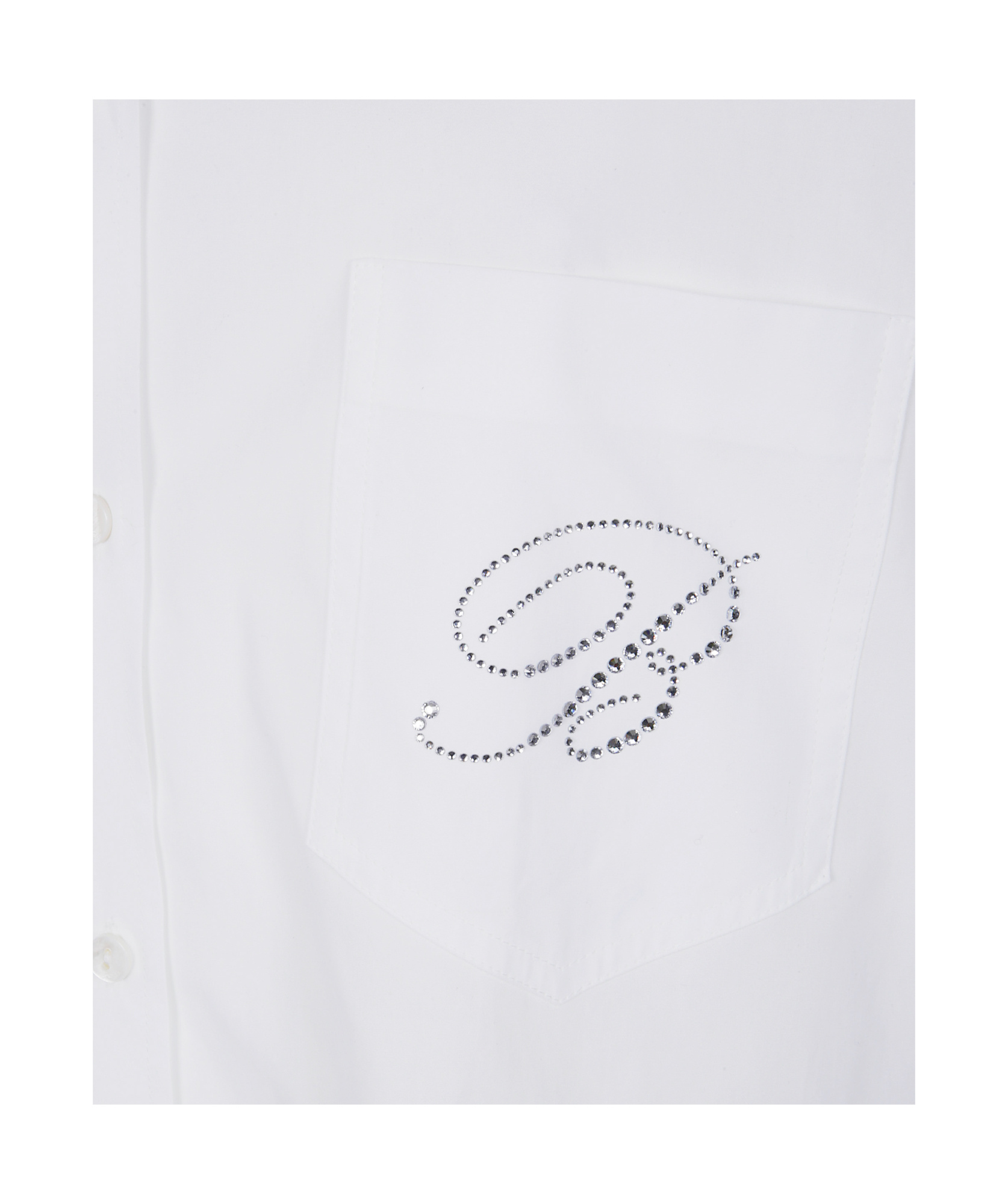 Blumarine Women Shirt With Strassed Logo In White