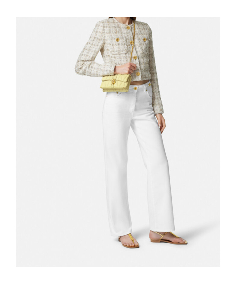 Versace Kleio Quilted Mini Bag In Yellow