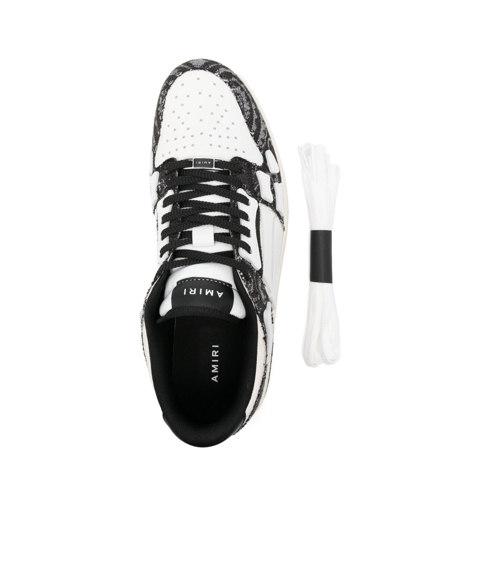 Amiri Multicolor Leather And Fabric Bandana Denim Skel Sneakers In White
