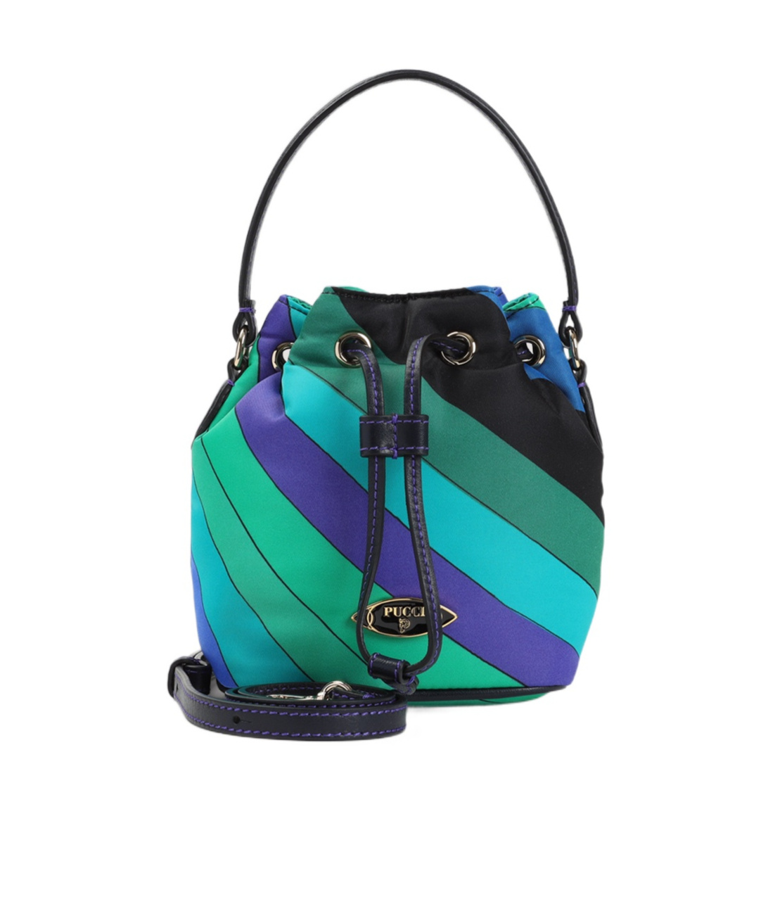 EMILIO PUCCI YUMMY STRIPED BUCKET BAG