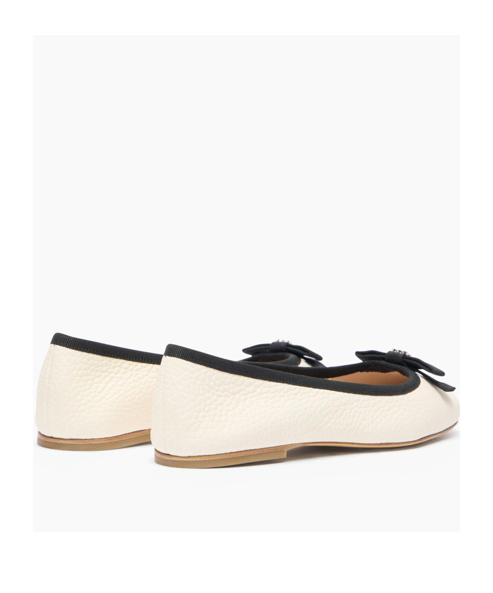 Casadei Leather Ballet Flats In White