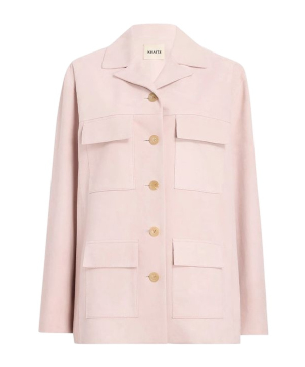 Khaite Long-sleeved Leather Jacket In Pink