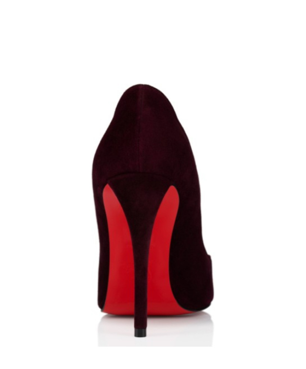Christian Louboutin Miss Z 100 Suede Pumps In Burgundy