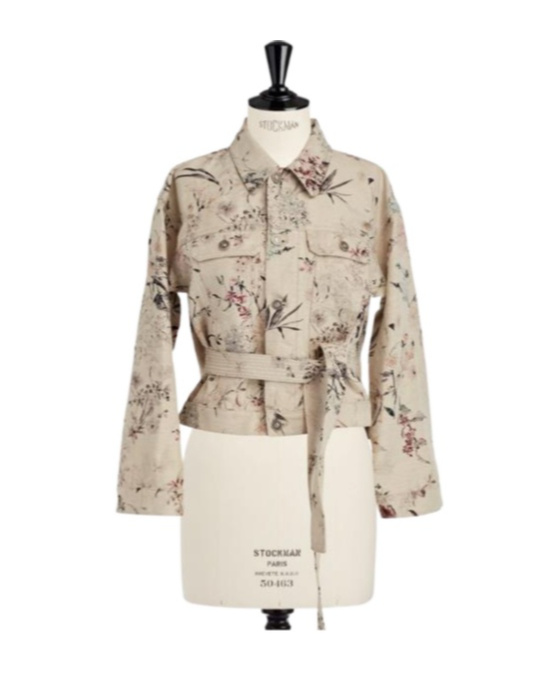 Dior Short Belted Jacket In Nude