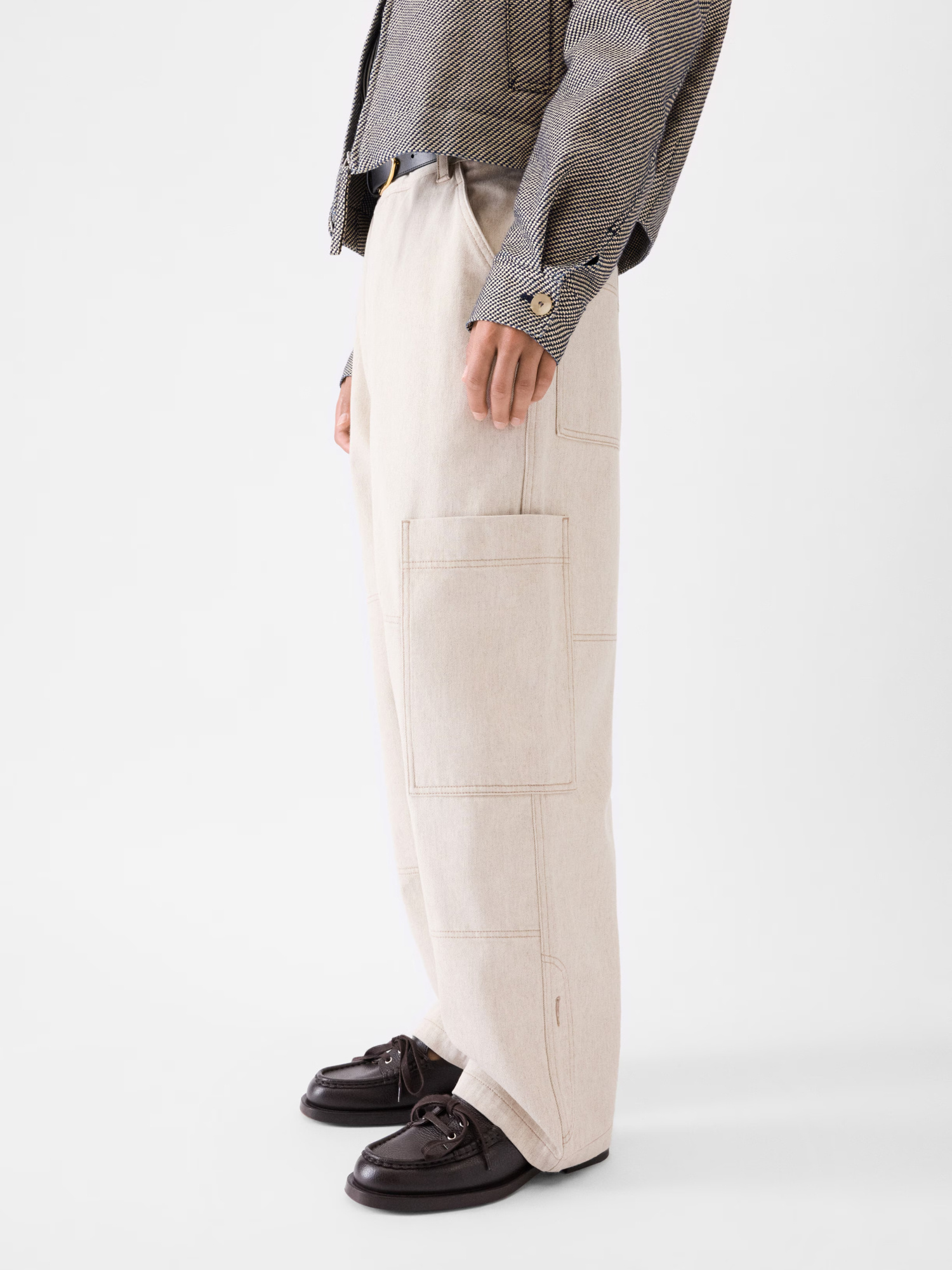 Jacquemus Cargo Trousers With Pockets And Loops In Neutral