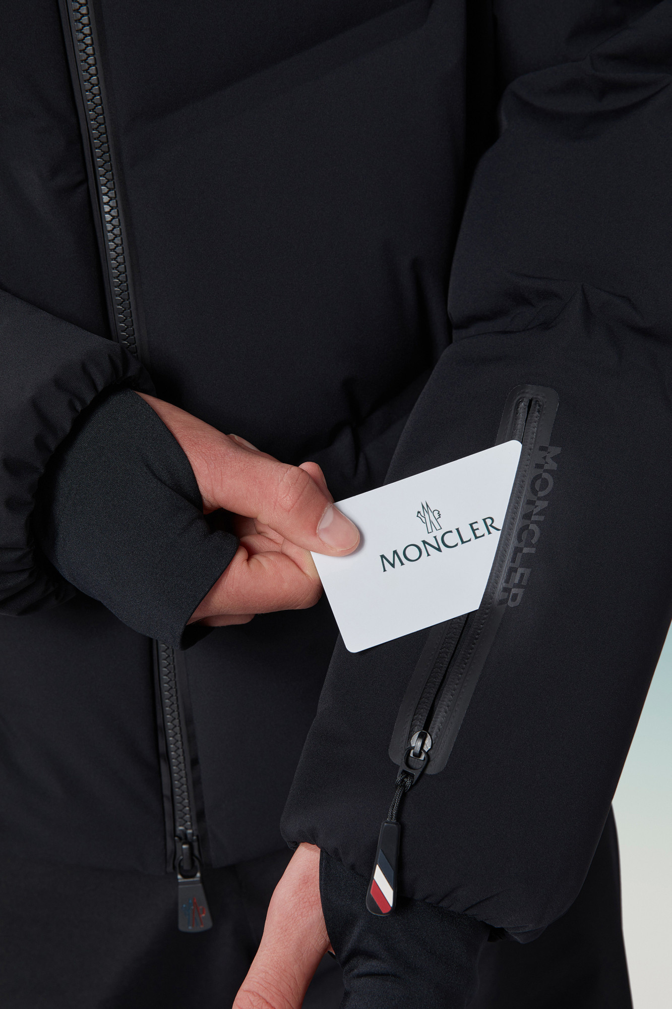 Moncler Logo-print Down Puffer Jacket In Black