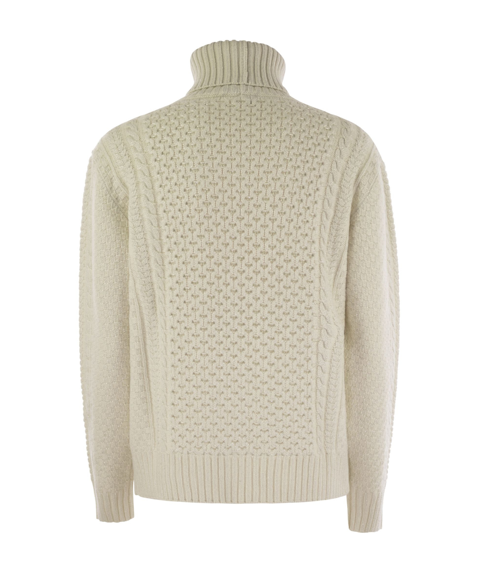Fabiana Filippi Women's Turtleneck Jumper With Special Workmanship Sweater In Nude