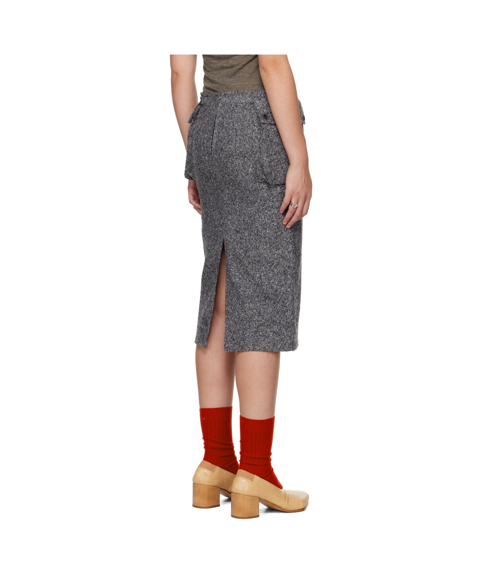Magliano Gray Officina Midi Skirt In Gray