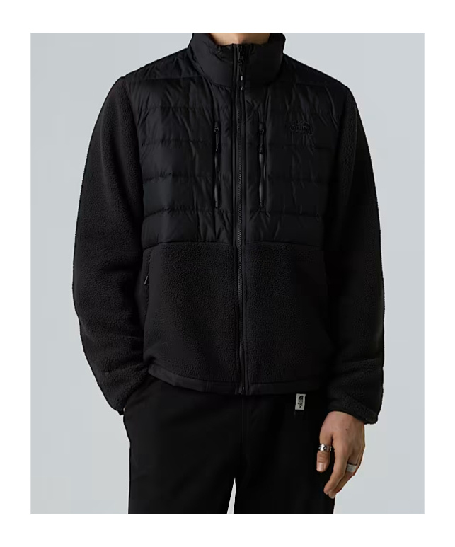 The North Face Mens Black Rmst Denali Tek High-neck Fleece-down Jacket Xl In Black