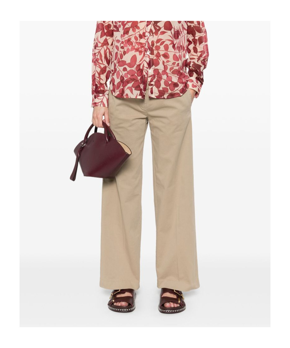 Forte Forte Cotton High Waisted Trousers In Nude
