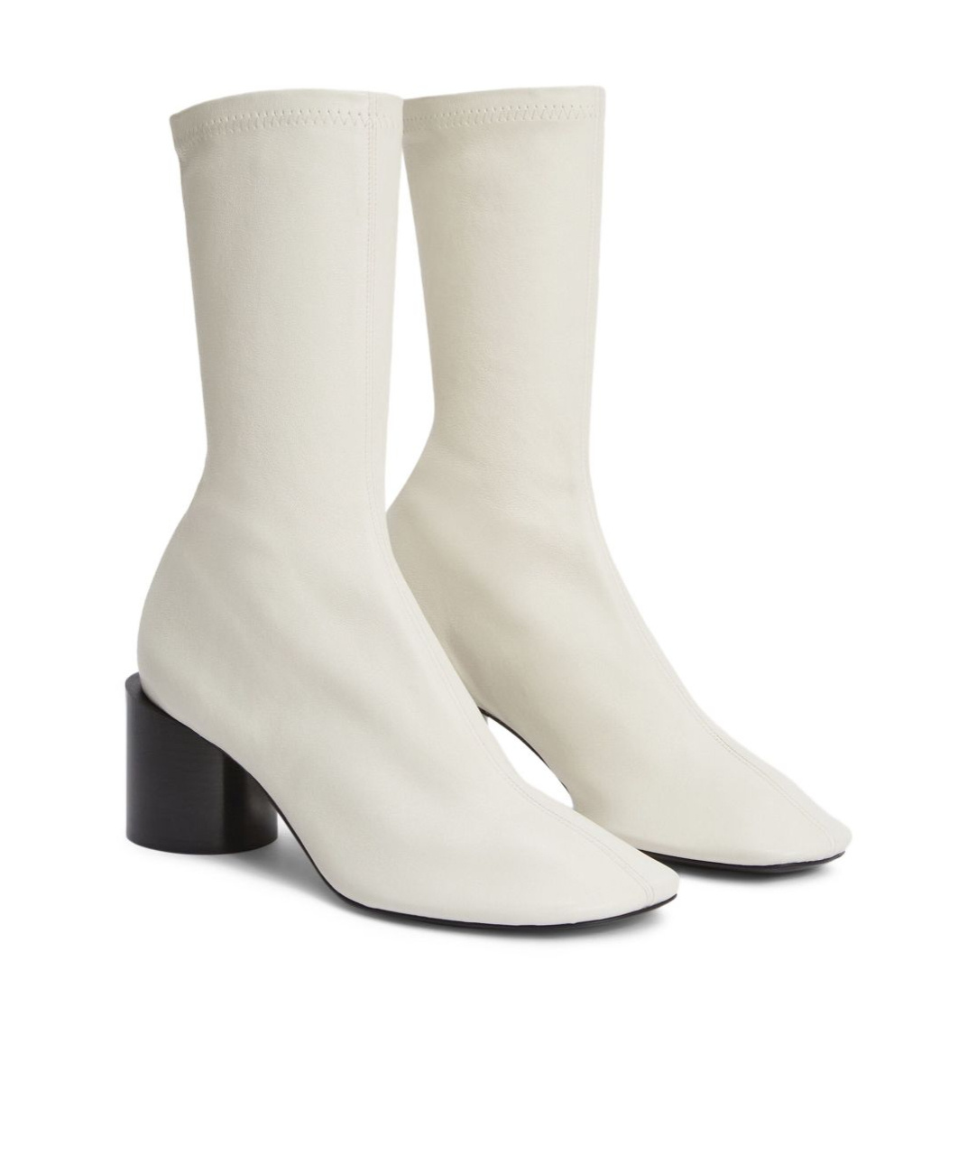 Jil Sander Block-heel Ankle Boots In White