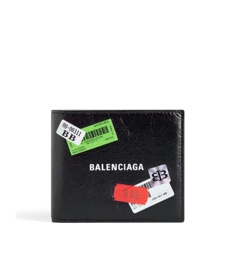Balenciaga Cash Square Bi-fold Wallet In Black