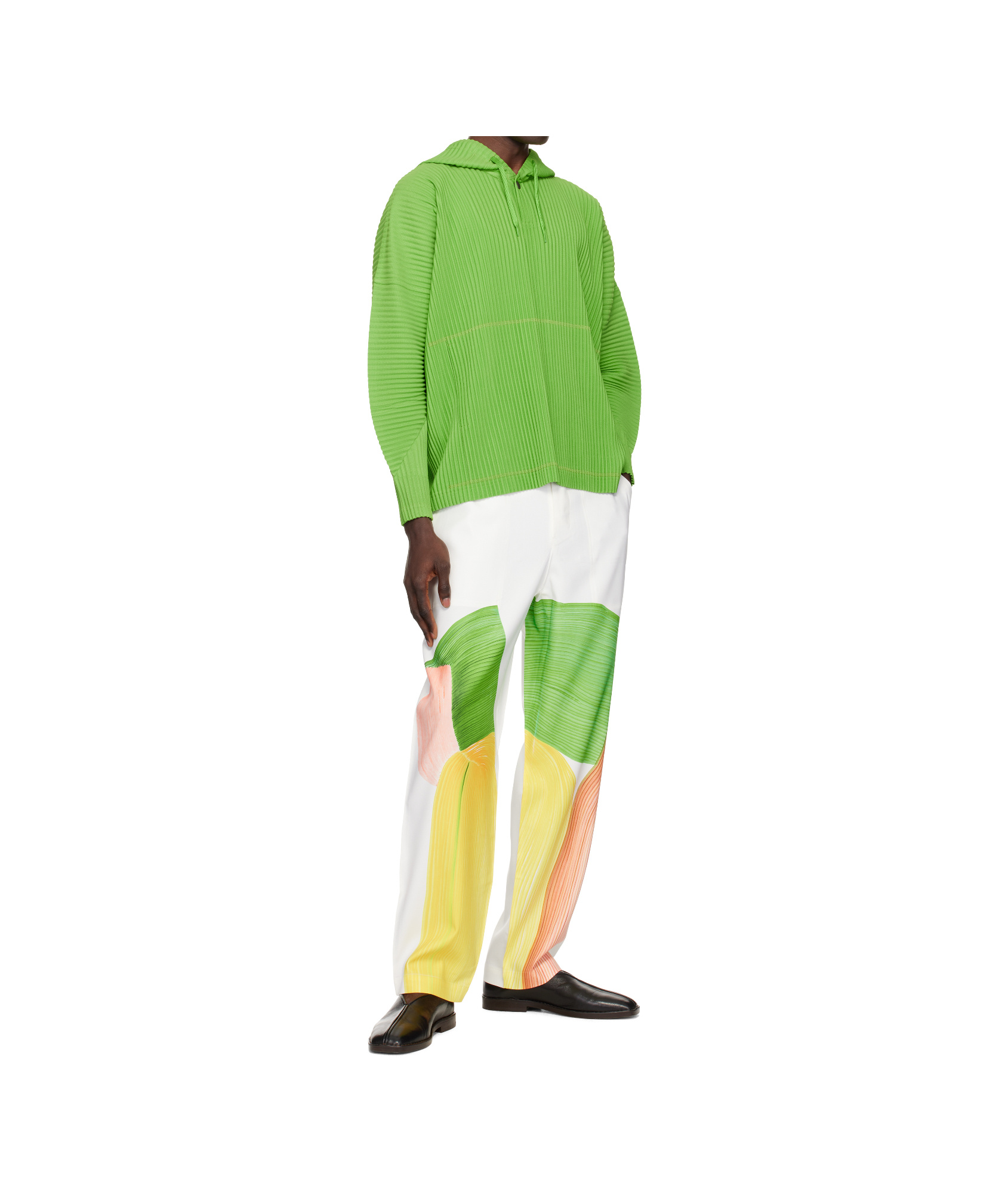 Issey Miyake White Ronan Bouroullec Edition Drawing Press Trousers In Multi