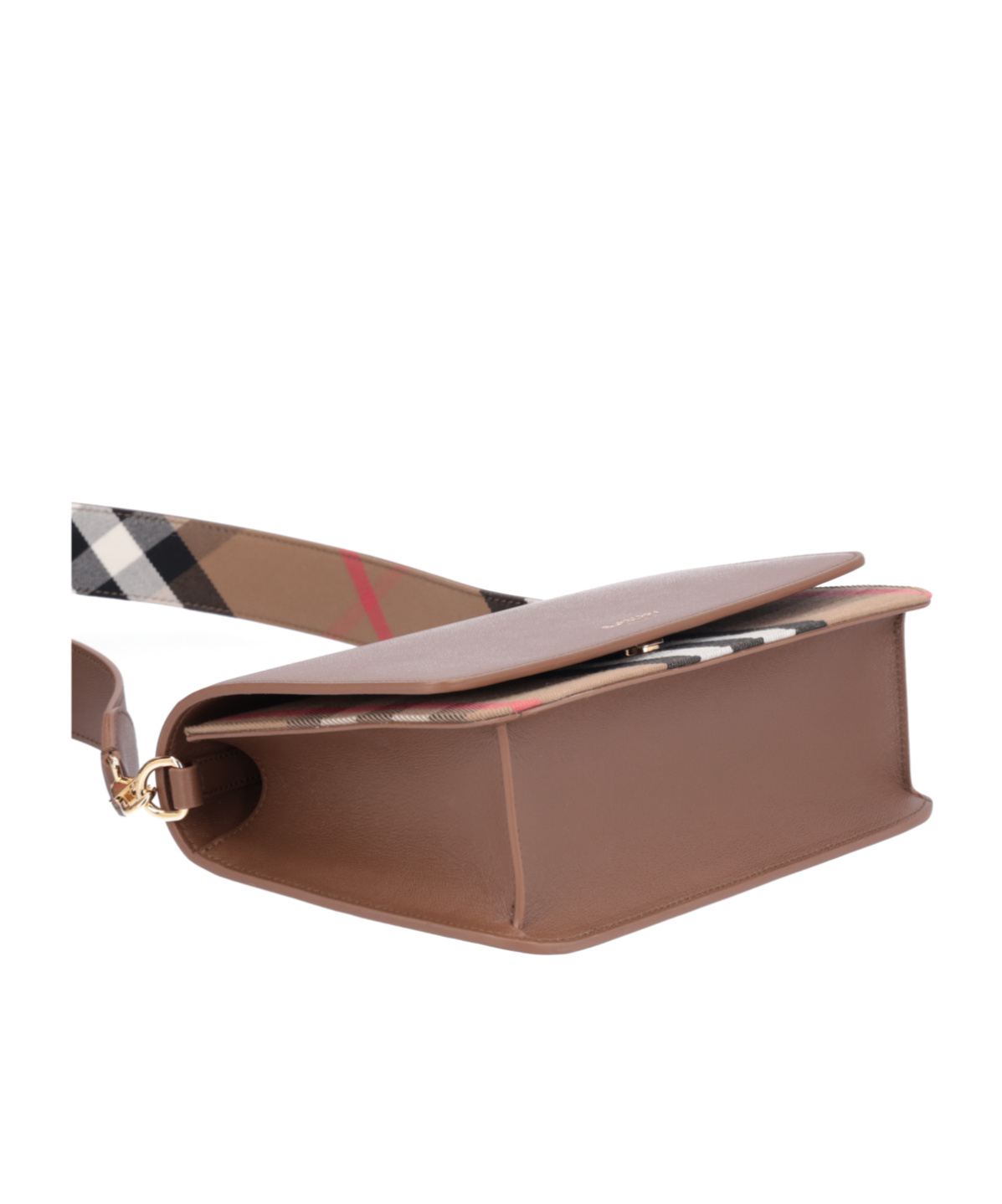 Burberry Logo Flip Shoulder Bag In Brown