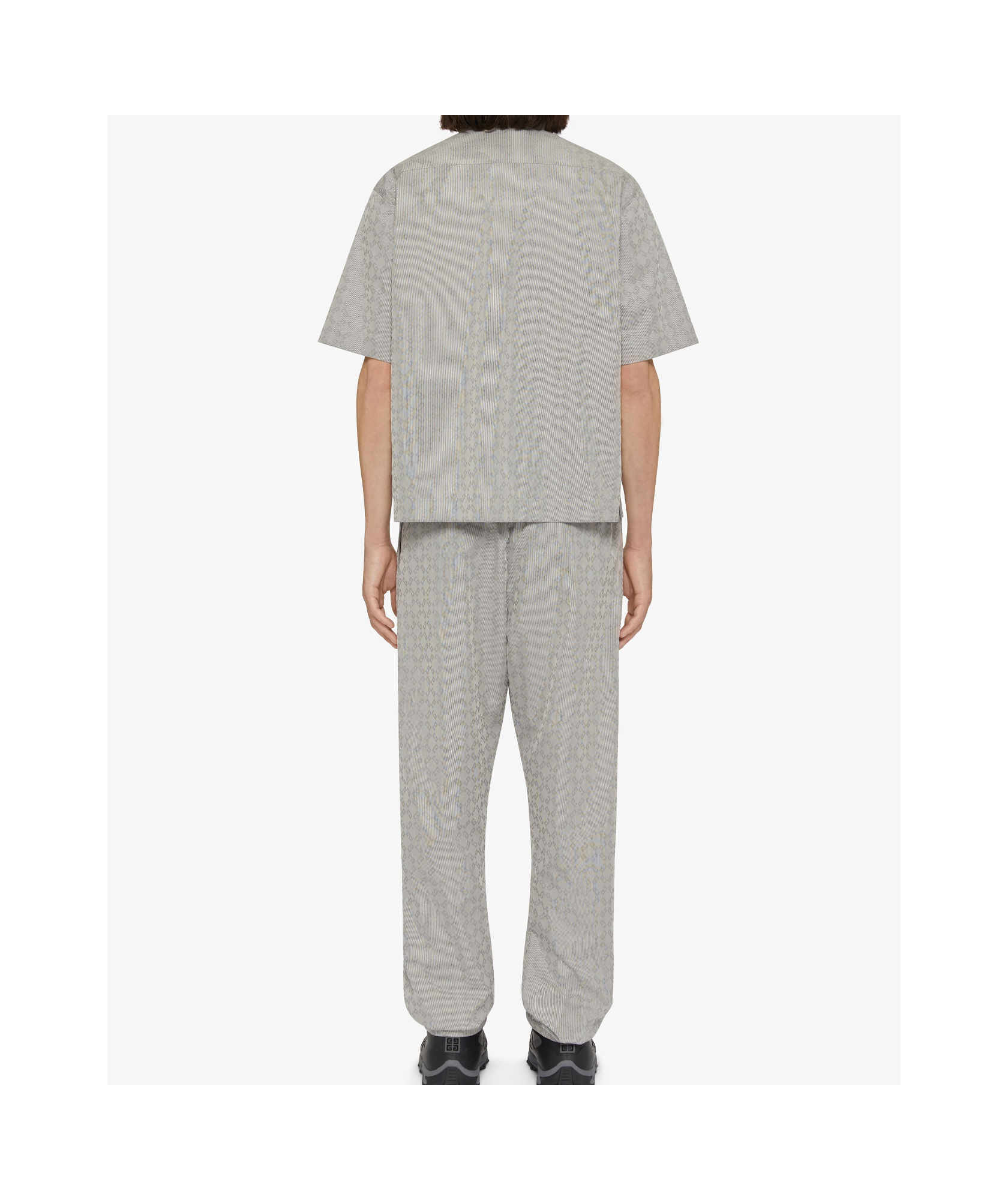 Givenchy Zipped Shirt In Monogram 72 Jacquard In Gray