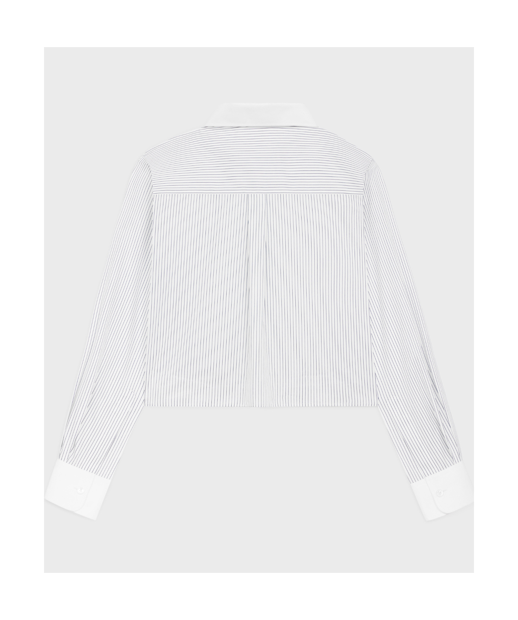 Celine Women Cropped Cotton Shirt With Striped Motif In White