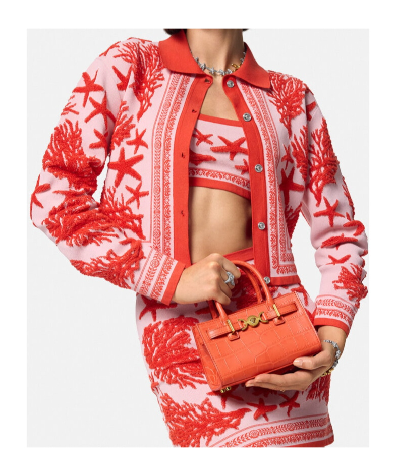 Versace Medusa '95 Leather Handbag In Orange