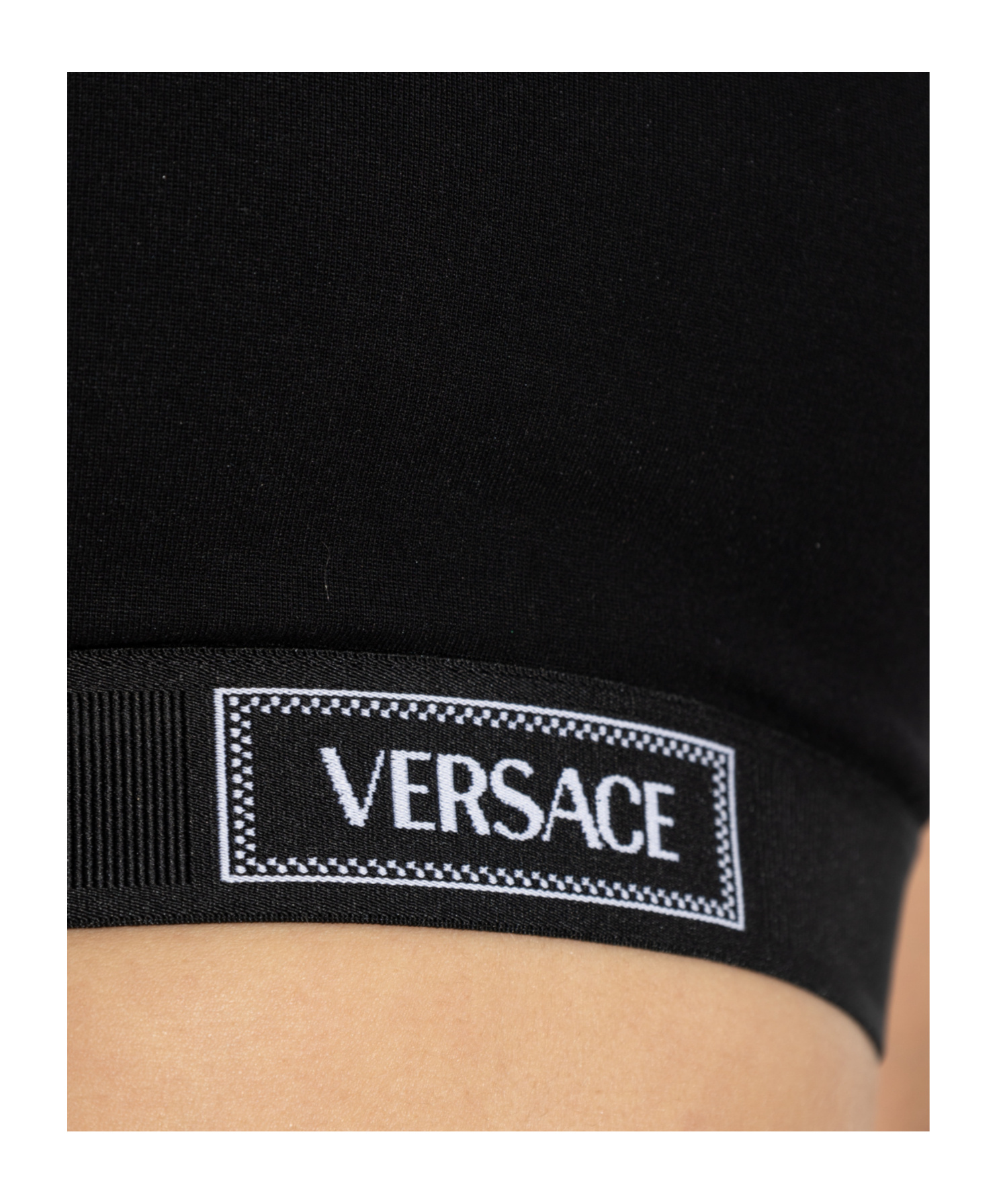Versace Sports Bra With Logo In Black
