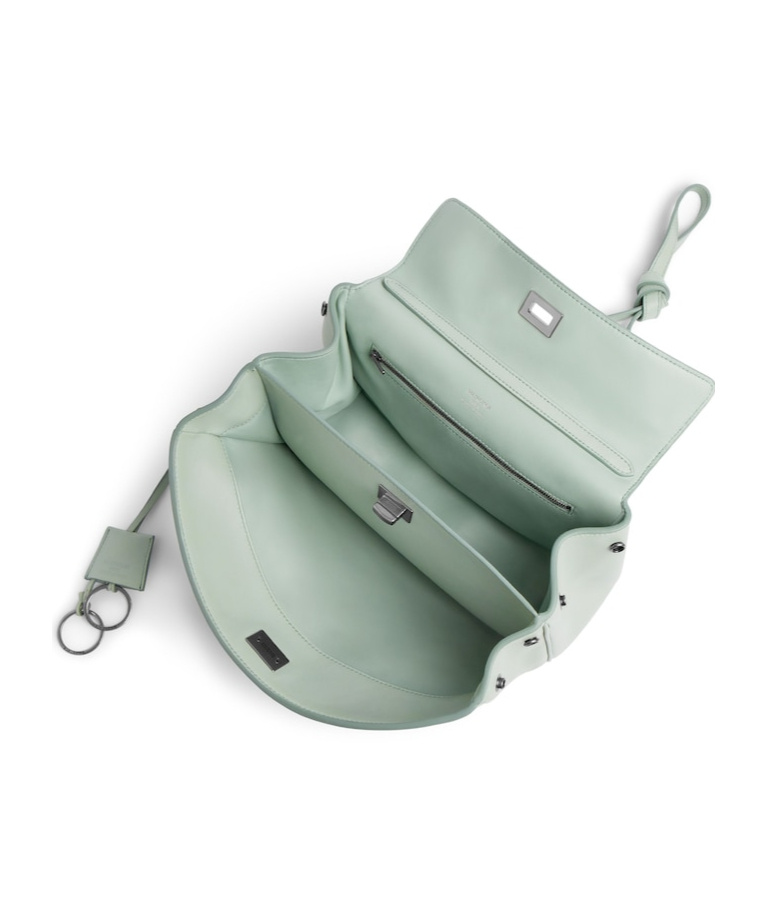 Balenciaga Rodeo Small Calfskin Top-handle Bag In Mineral Green